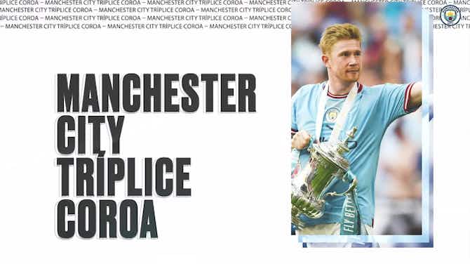 Imagem de visualização para Manchester City alcança história Tríplice Coroa