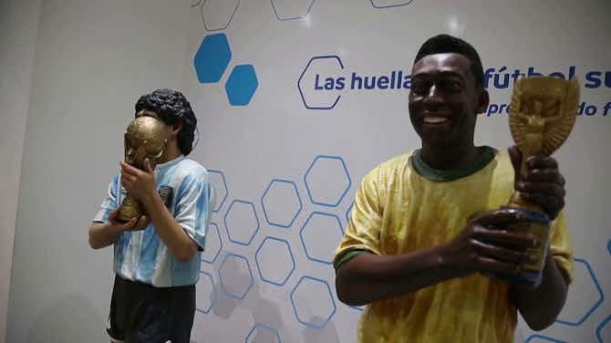 Image d'aperçu pour La estatua de Messi ya está junto a las de Pelé y Maradona en la sede de la Conmebol
