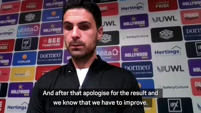 Preview image for Arteta looks to reassure Arsenal fans after disappointing defeat at Brentford