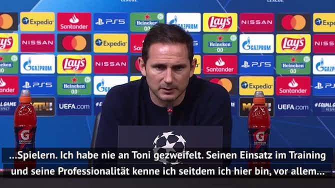 Vorschaubild für Lampard: "Bin sehr glücklich mit Rüdiger"