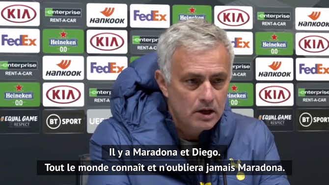Image d'aperçu pour Maradona - Mourinho : "Je regrette de ne pas avoir passé plus de temps avec lui"