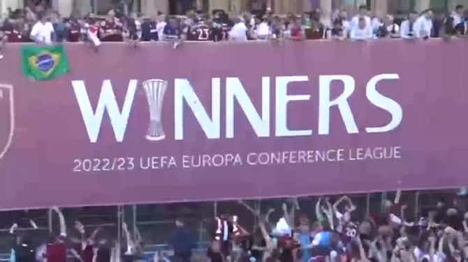 Preview image for West Ham celebrate Europa Conference League win with victory parade