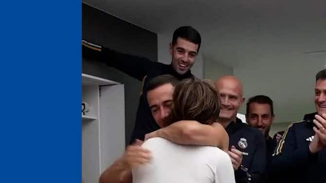 Preview image for Behind the scenes: Modric gets a hero’s reception after scoring winning goal