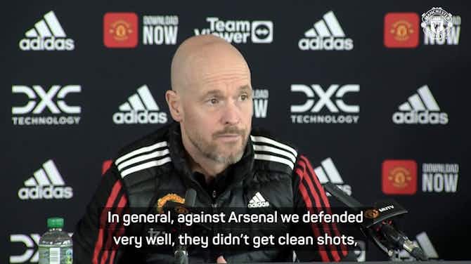 Preview image for Ten Hag urges side to learn 'lessons' from Arsenal defeat