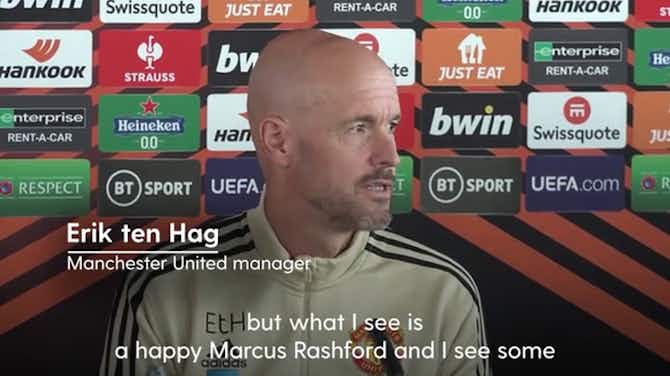 Preview image for Marcus Rashford's upturn in form down to 'personal happiness', Erik ten Hag says
