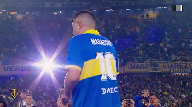 Pratinjau gambar untuk Riquelme hails Maradona and Messi in testimonial speech