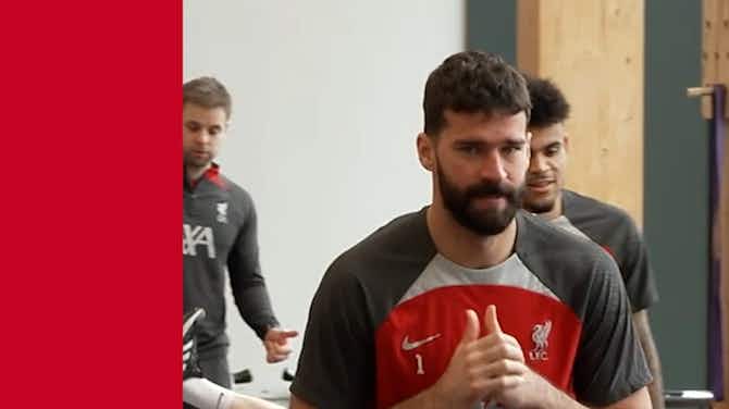 Preview image for Alisson returns to Liverpool training, ahead of Atalanta clash