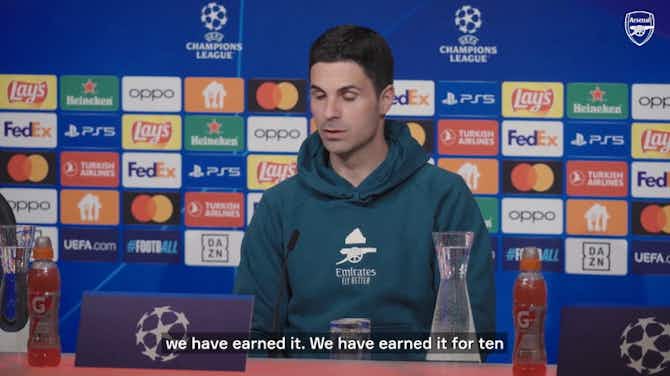 Image d'aperçu pour Arteta highlights 'unbelievable opportunity' for Arsenal in the Champions League