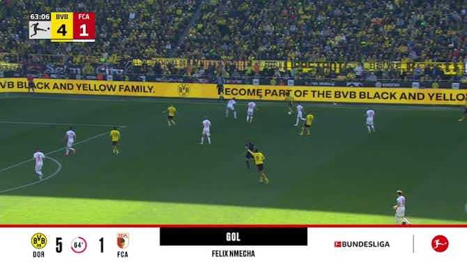 Imagem de visualização para Borussia Dortmund - Augsburg 5 - 1 | GOL - Felix Nmecha