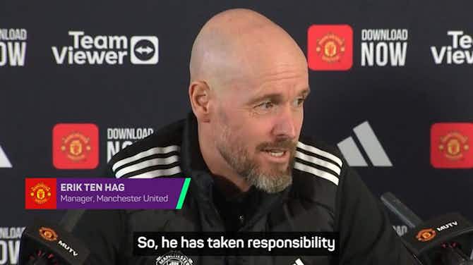 Preview image for Ten Hag responds to accusation players don't respect him after Rashford incident