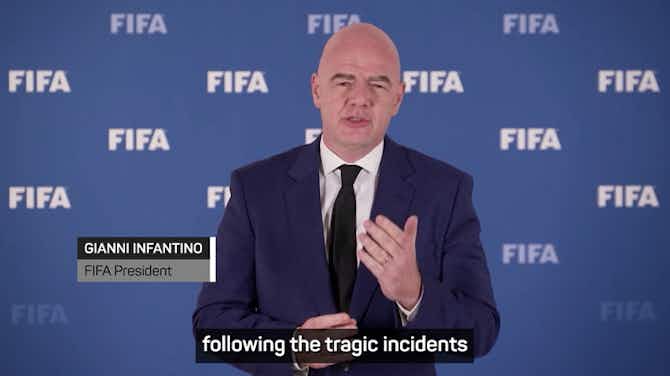 Preview image for "A dark day for football" - FIFA President reacts to Indonesia tragedy