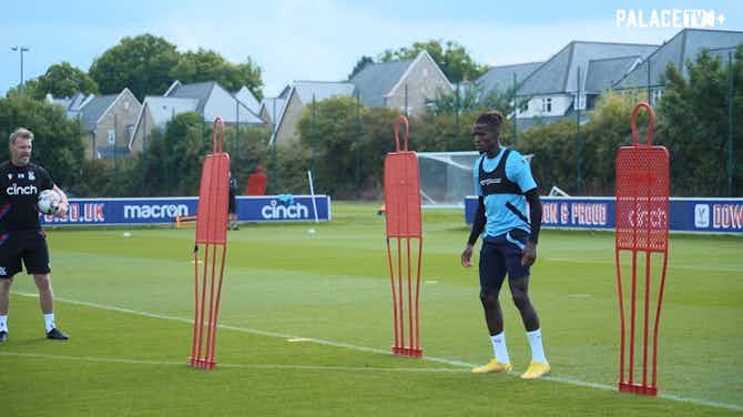 Preview image for Ayew and Zaha working hard ahead of Aston Villa clash