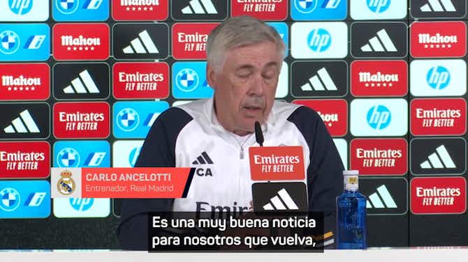 Image d'aperçu pour Ancelotti: "Contra el Cádiz jugará Courtois, contra el Bayern jugará Lunin"