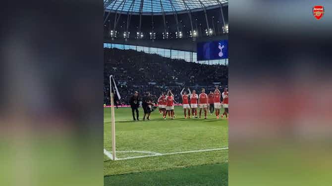 Imagen de vista previa para Las celebraciones del Arsenal tras ganar el derbi en casa del Tottenham