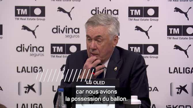 Imagem de visualização para Real Madrid - Ancelotti agacé par la fin de match contre Valence : "Cela ne m'était jamais arrivé"