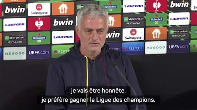 Image d'aperçu pour AS Rome - Mourinho : "Si vous me demandez de choisir entre la Ligue des champions ou la Ligue Europa Conférence..."