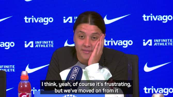 Preview image for Sam Kerr keeps quiet over refereeing debacle