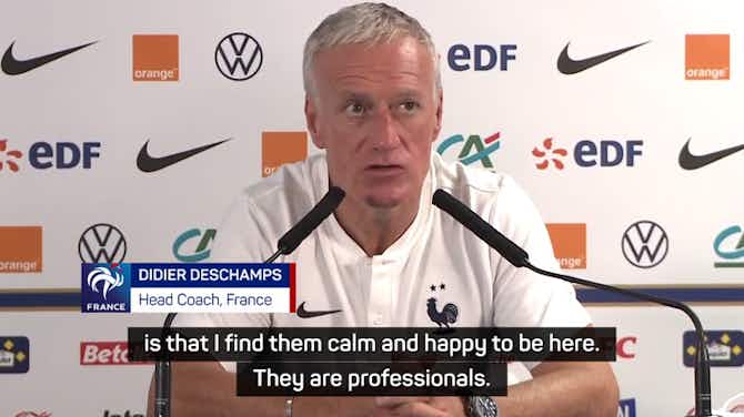 Preview image for Deschamps confirms Griezmann and Mbappe are 'happy' amid transfer speculation