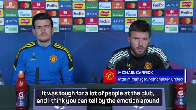 Preview image for Carrick and Maguire reflect on Solskjaer's 'emotional' sacking