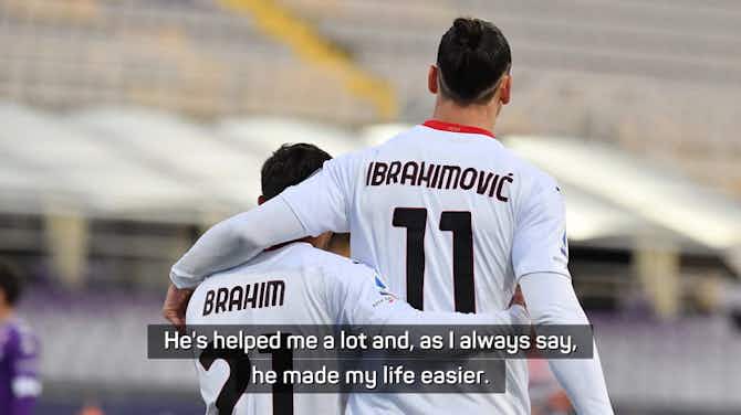 Preview image for Brahim Diaz praises 'father figure' Zlatan Ibrahimovic