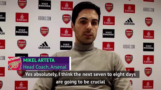Preview image for Arteta admits next three games are 'crucial' to Arsenal's season
