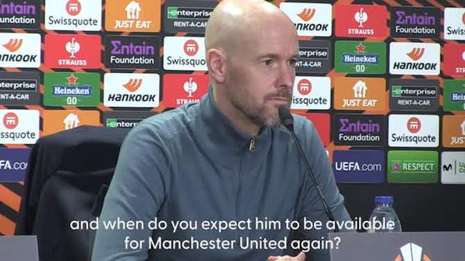 Preview image for Ten Hag hopes Garnacho makes speedy recovery as Man Utd bid to end season with more silverware