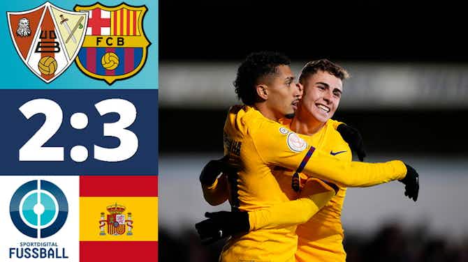 Vorschaubild für Raphinha mit Barcelona trotz starker Gegenwehr in der vierten Pokal-Runde | UD Barbastro - FC Barcelona
