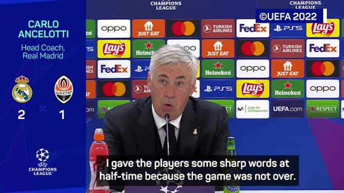Preview image for Ancelotti needed words at half-time to see Real beat Shakhtar