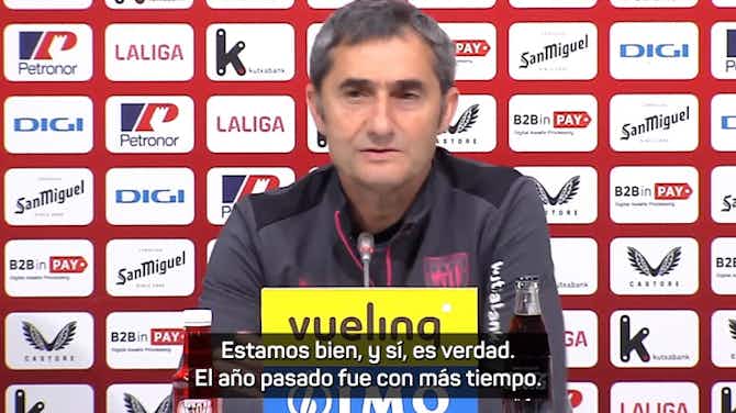 Image d'aperçu pour Ernesto Valverde abre la puerta a su renovación: "Ahora es el momento de hablar estas cosas"