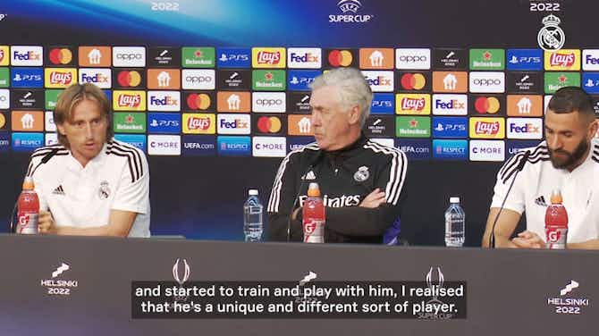 Vorschaubild für Luka Modrić: 'Karim Benzema is a unique player'