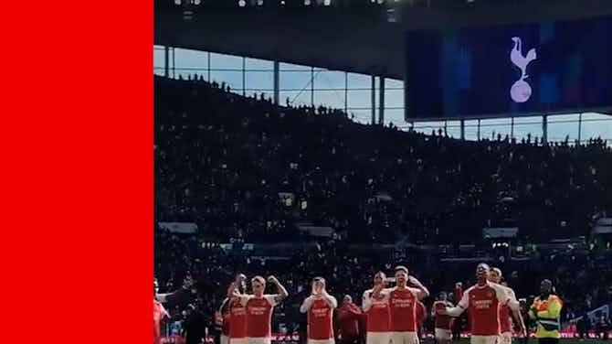 Preview image for Arsenal fans can't be drowned out by Spurs sound system, as they celebrate derby win