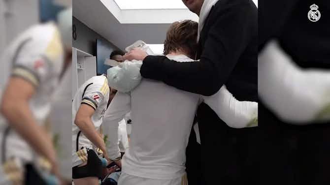 Preview image for Behind the scenes: Modric gets a hero’s reception after scoring winning goal