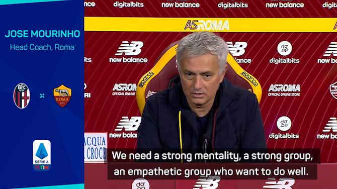 Preview image for Mourinho praises players' mentality ahead of Bologna trip