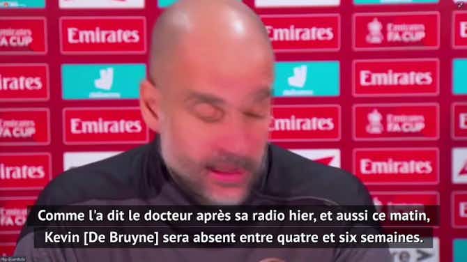 Image d'aperçu pour Man City - De Bruyne blessé, "un coup dur" pour Guardiola