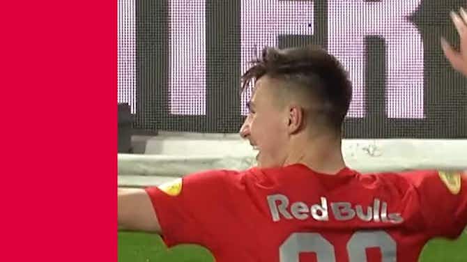 Preview image for Benjamin Šeško's incredible 7 minute hat-trick vs Rapid Wien