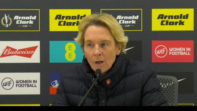 Preview image for Martina Voss-Tecklenburg shares thoughts after German defeat #ArnoldClarkCup