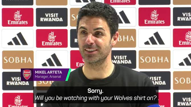 Preview image for Arteta won't watch Manchester City game in a Wolves jersey