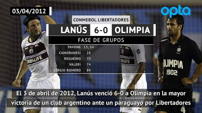 Imagen de vista previa para Un día como hoy: Lanús goleaba a Olimpia en un juego histórico