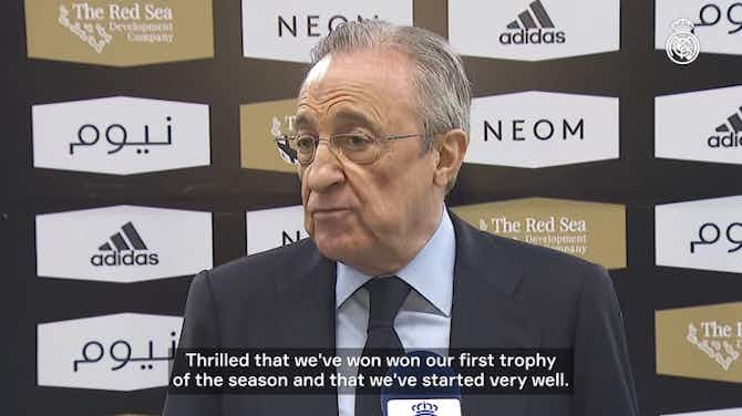 Preview image for Florentino Pérez: 'It's the first trophy of the season and I'm very happy'