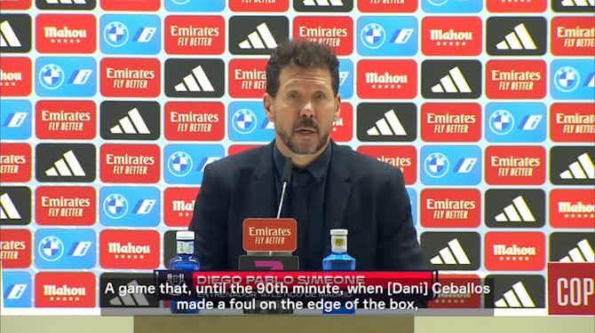 Image d'aperçu pour Simeone: 'A Real Madrid player should have been sent off, but nobody cares'