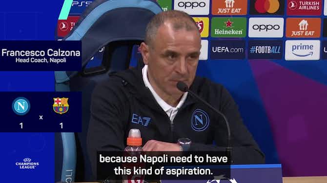 Image d'aperçu pour Calzona say more time with the team can help Napoli progress against Barcelona