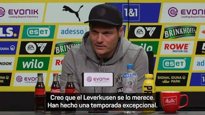 Image d'aperçu pour Terzic, tras eliminar al Atlético, se rinde al Leverkusen de Xabi: "Nadie ha logrado algo así"