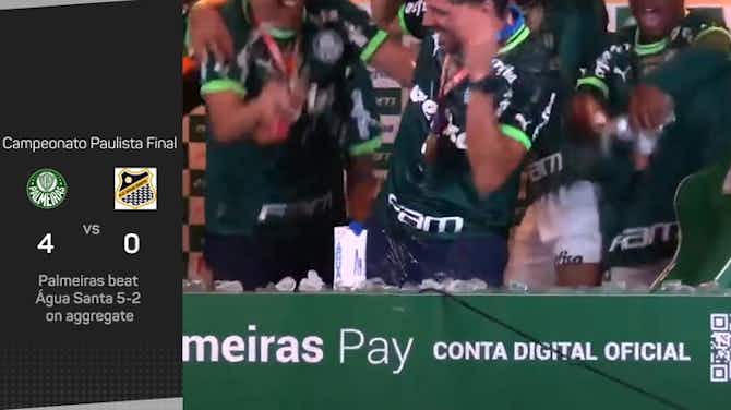 Preview image for Palmeiras coach soaked by players after Paulista win