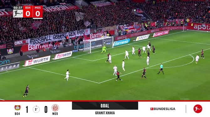 Imagem de visualização para Bayer Leverkusen - Mainz 1 - 0 | GOL - Granit Xhaka