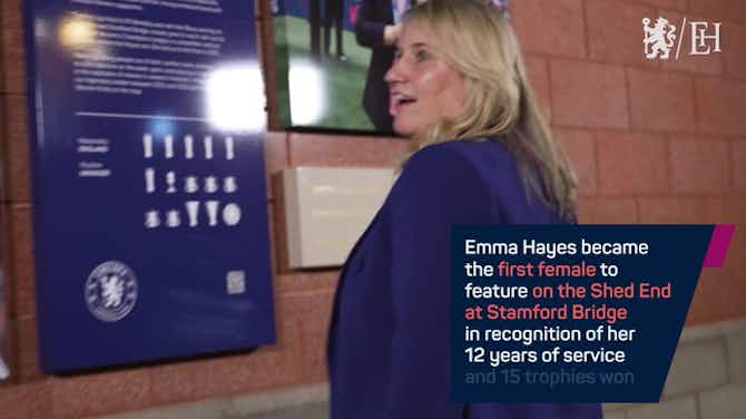 Pratinjau gambar untuk Emma Hayes joins the Shed End legends at Chelsea