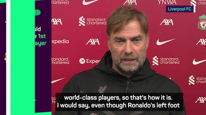 Preview image for 'Mo's left foot is probably better' - Klopp on 'world-class' Salah and Ronaldo