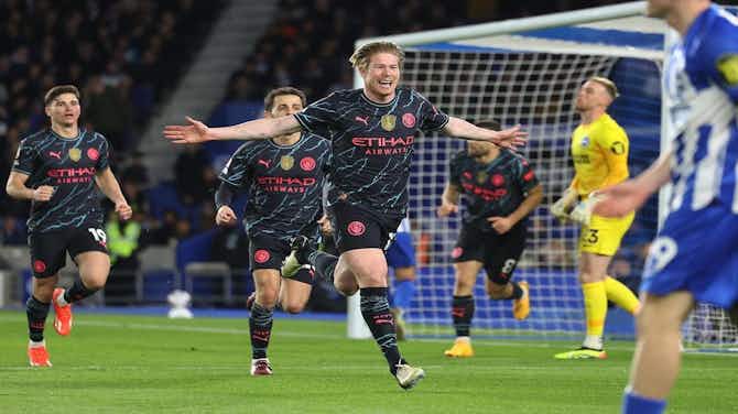 Imagen de vista previa para Con un gol de Julián Álvarez, Manchester City venció 4-0 al Brighton de Valentín Barco