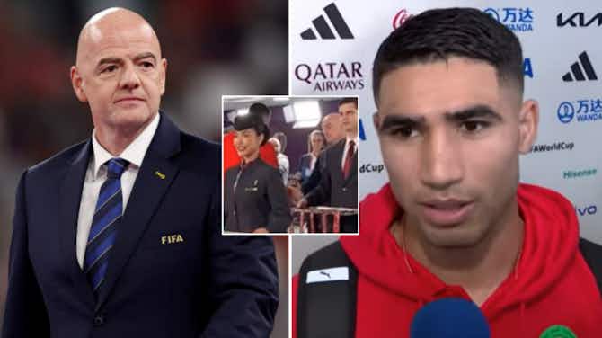 Preview image for World Cup: Why did Achraf Hakimi confront Gianni Infantino after Morocco 1-2 Croatia?