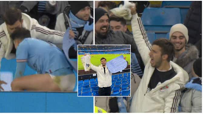Preview image for Julian Alvarez: Man City star gave a fan his shorts after 4-2 Spurs win