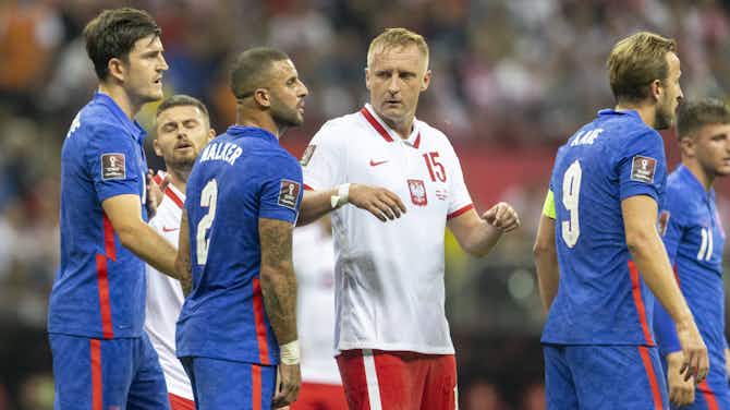 Preview image for Poland ‘deny’ claims after England allege that Kyle Walker was racially abused by Kamil Glik as scuffle overshadowed first-half